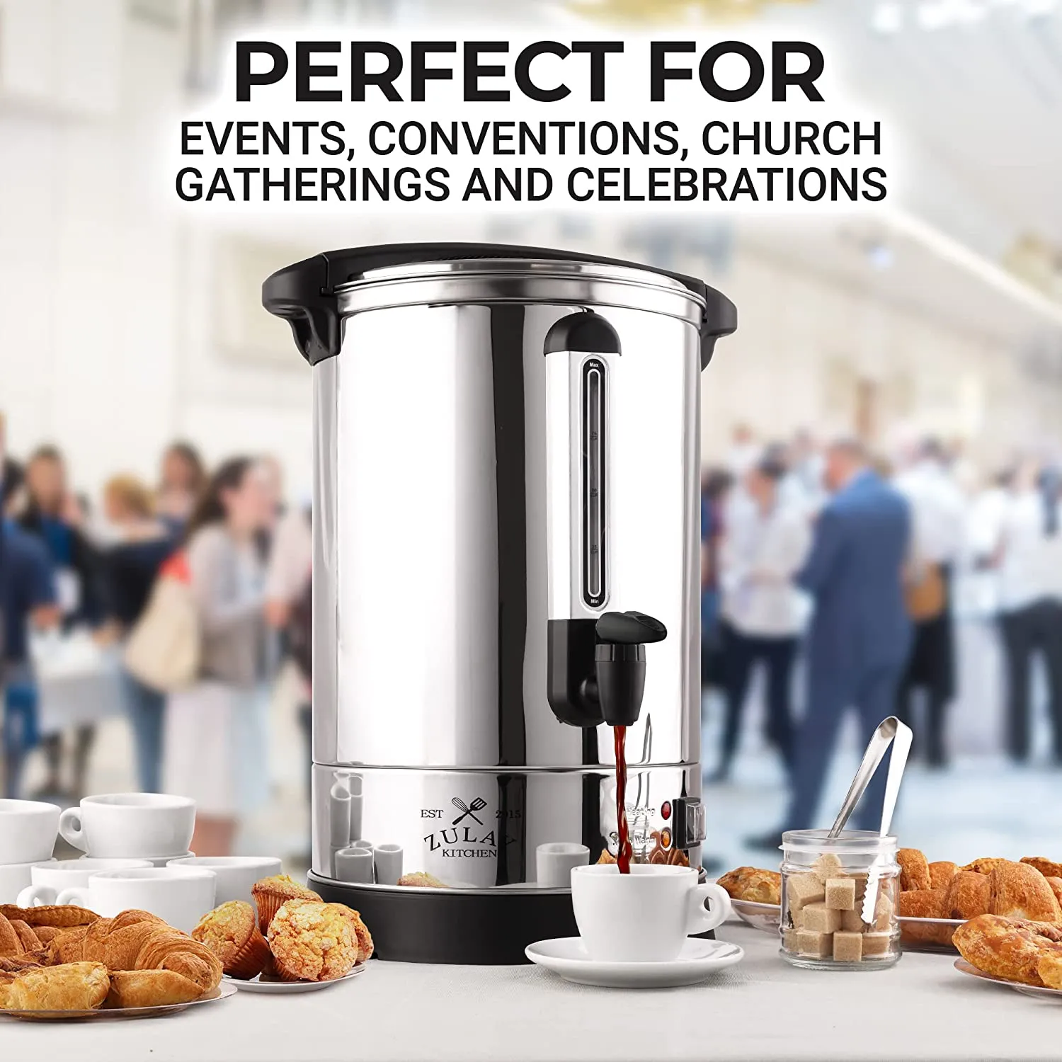 100 Cup Commercial Stainless Steel Large Coffee Dispenser For Quick Brewing