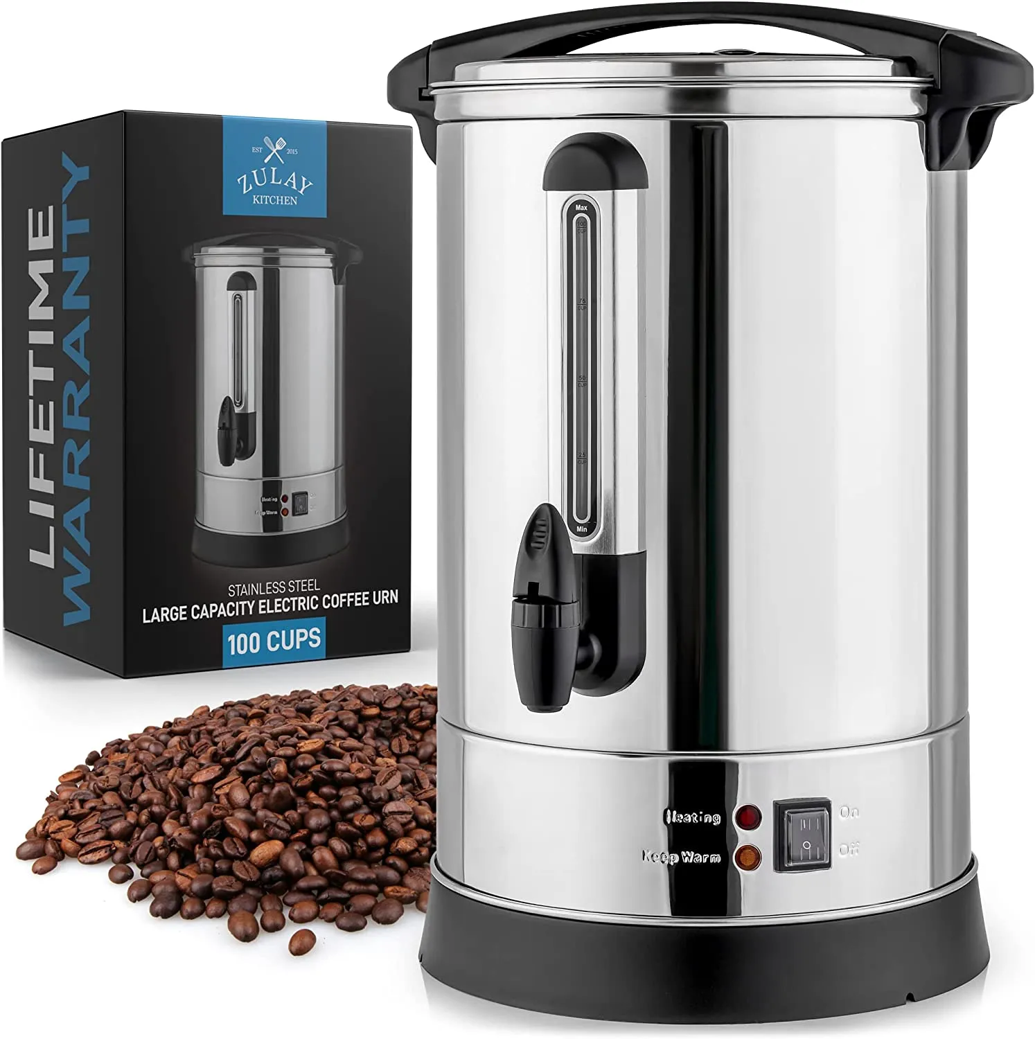 100 Cup Commercial Stainless Steel Large Coffee Dispenser For Quick Brewing