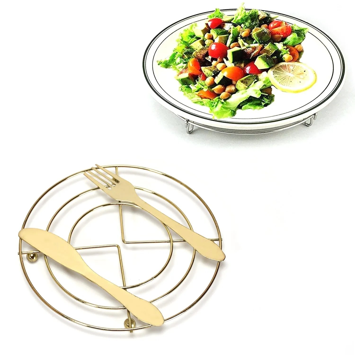 2479 Hot Pot Stand Stainless Steel Heat Resistant Round Table Ring