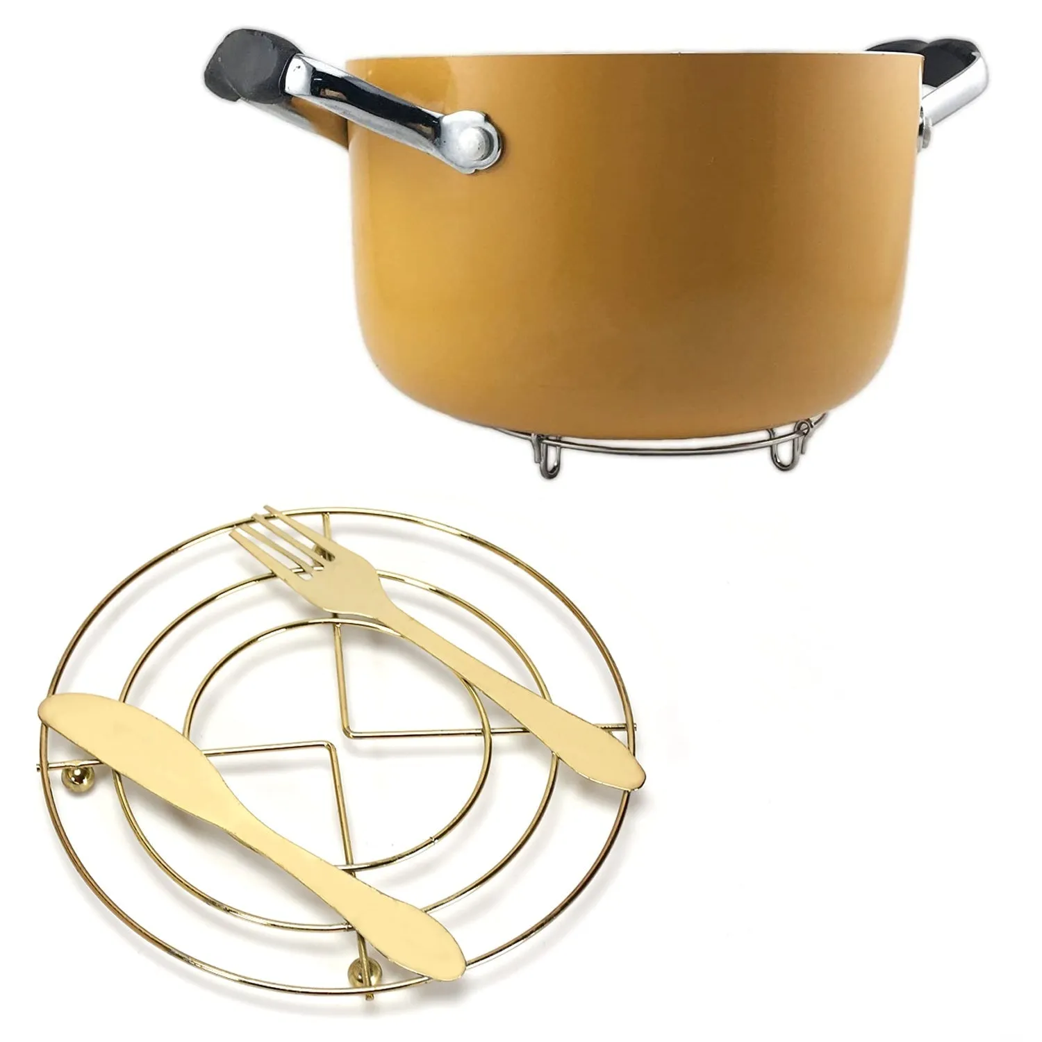 2479 Hot Pot Stand Stainless Steel Heat Resistant Round Table Ring