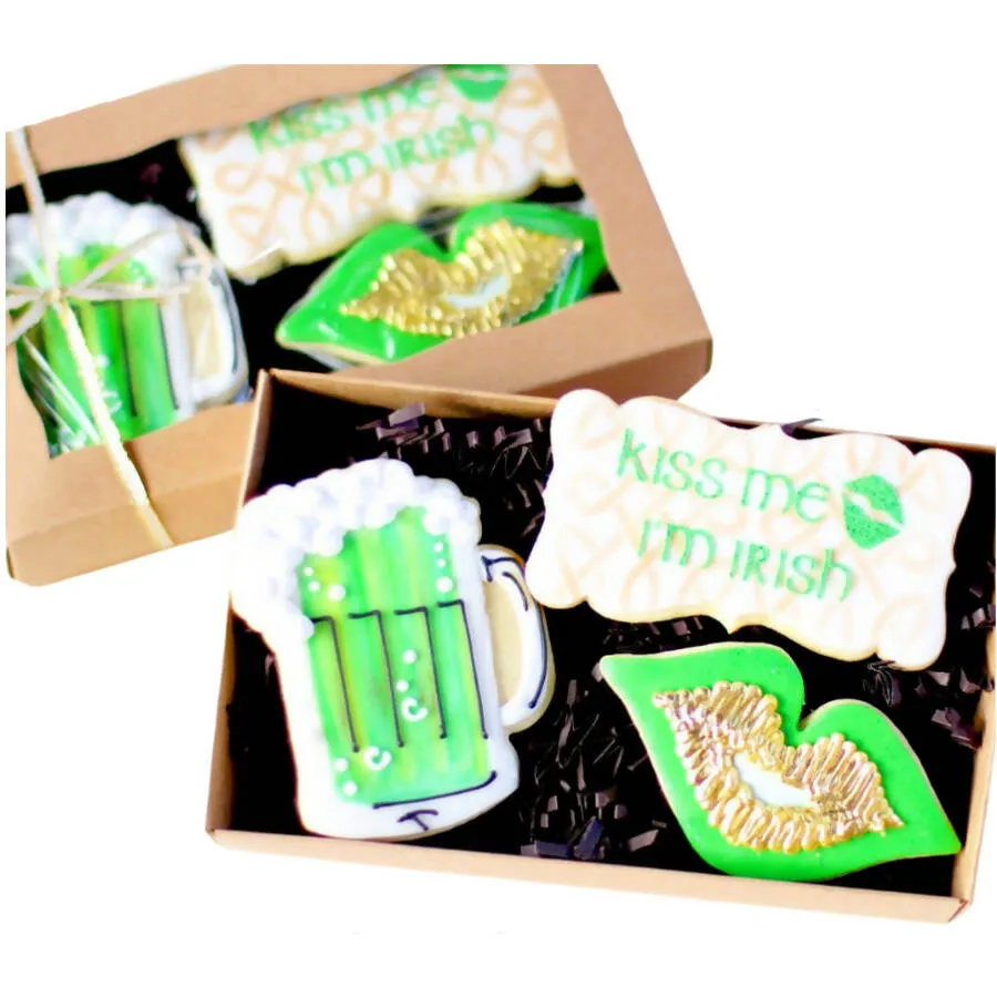 3 Ct. "Kiss Me I'm Irish" Gift Boxed Cookie Set