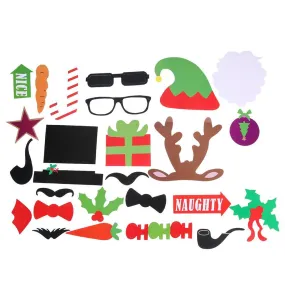 50pcs Christmas Photo Booth Funny Props Lips Moustache Glass Hat for Party