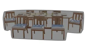 9 pc Chatsworth Teak Dining Set with Expansion Table WeatherMAX Outdoor Weather Cover