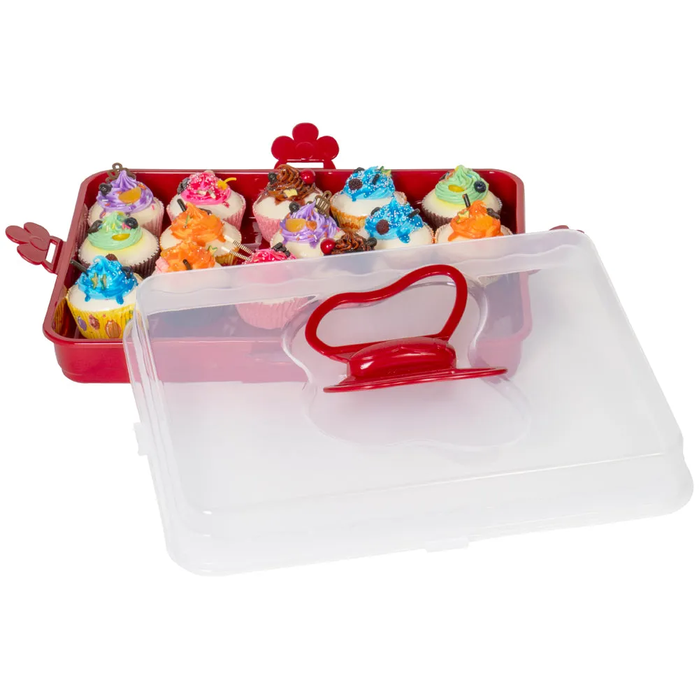 Cake and Pastry Dessert Carrier Caddy - Baking Pan Keeper Take Away Holder with Collapsible Butterfly Handles