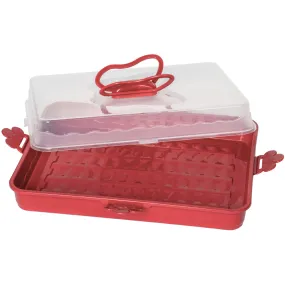 Cake and Pastry Dessert Carrier Caddy - Baking Pan Keeper Take Away Holder with Collapsible Butterfly Handles