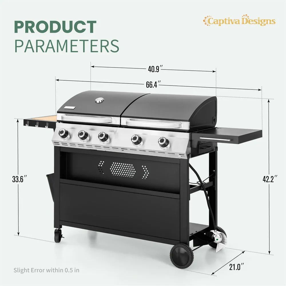 Captiva Designs Large-size Outdoor Gas Grill & Griddle Combo