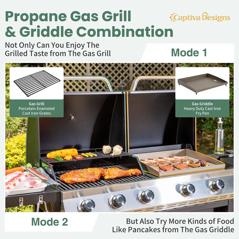 Captiva Designs Large-size Outdoor Gas Grill & Griddle Combo