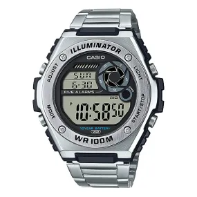 Casio Digital Stainless Steel Strap Watch MWD100HD-1A MWD-100HD-1A