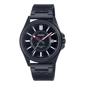 Casio Men's Analog Black Ion Plated Stainless Steel Band Watch MTPE700B-1E MTP-E700B-1E