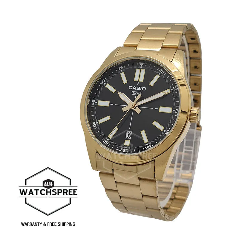 Casio Men's Standard Analog Gold Stainless Steel Band Watch MTPVD02G-1E MTP-VD02G-1E