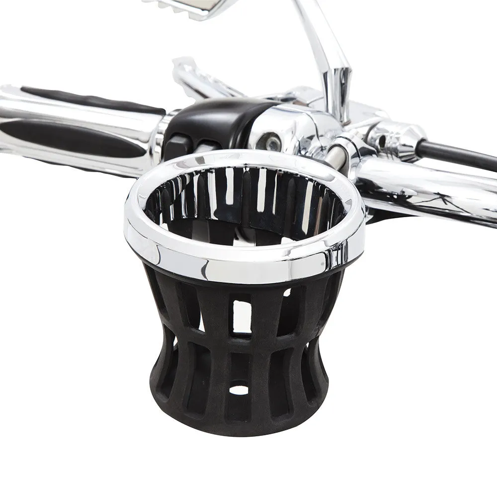 Ciro Drink Holder-Rider & Passenger Mount Options-Harley & Metric-Chrome Top