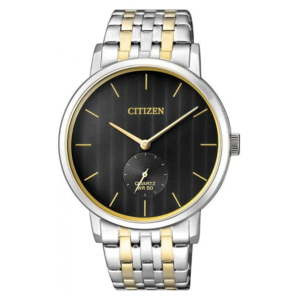 Citizen Quartz Two Tone Stainless Steel Band Watch BE9174-55E