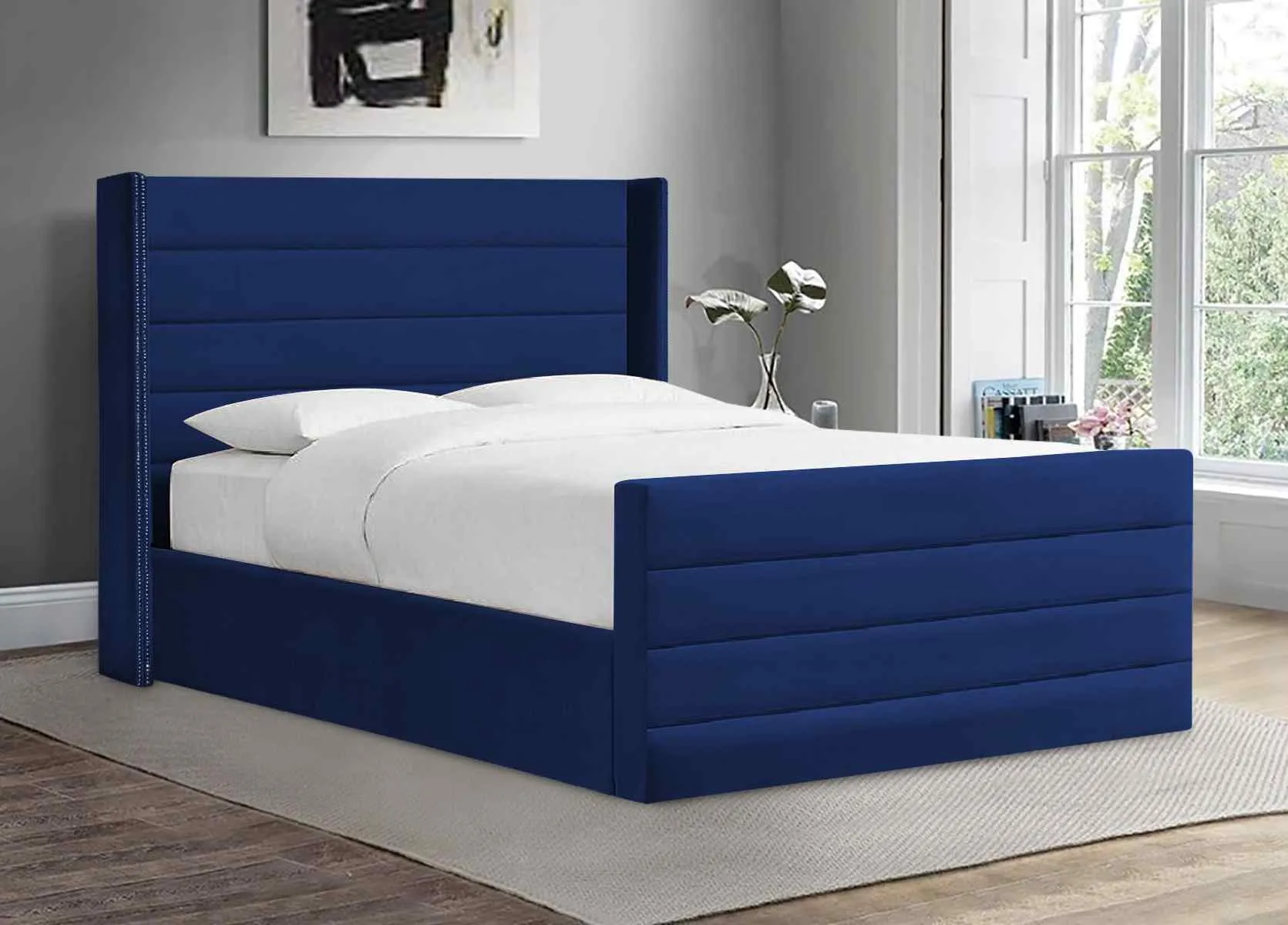 CLEARANCE Enzo Bed Frame Soft Plush Velvet - Choice Of Colours