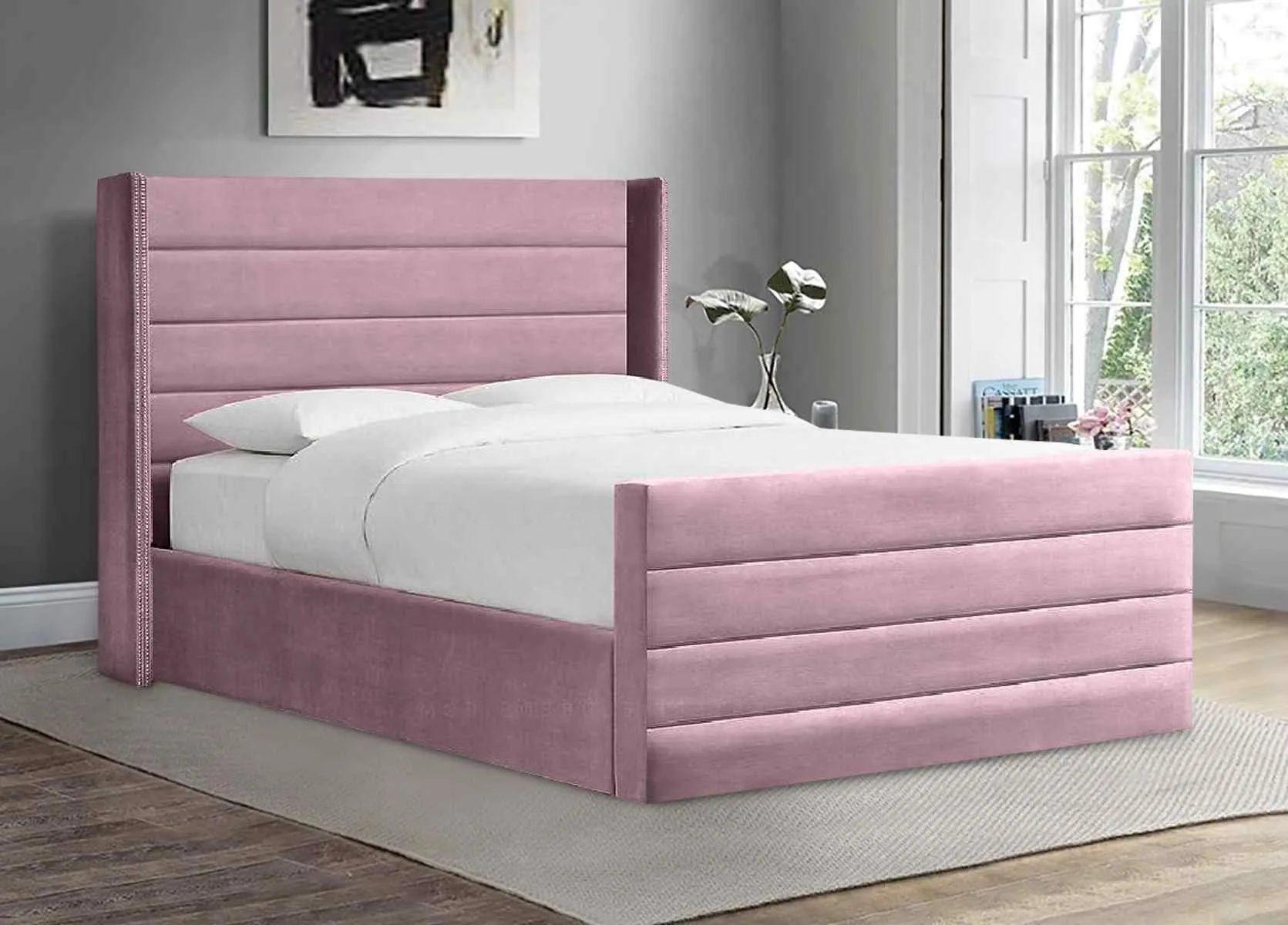 CLEARANCE Enzo Bed Frame Soft Plush Velvet - Choice Of Colours