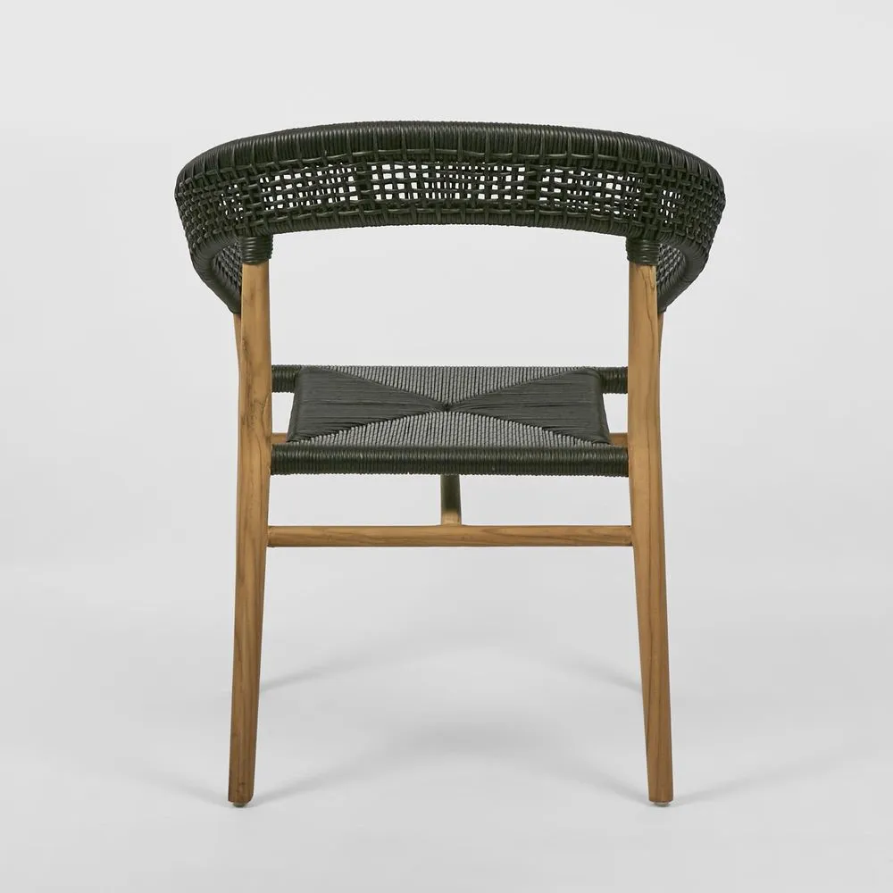 Cove Teak & Synthetic Dining Chair Black -Outdoor