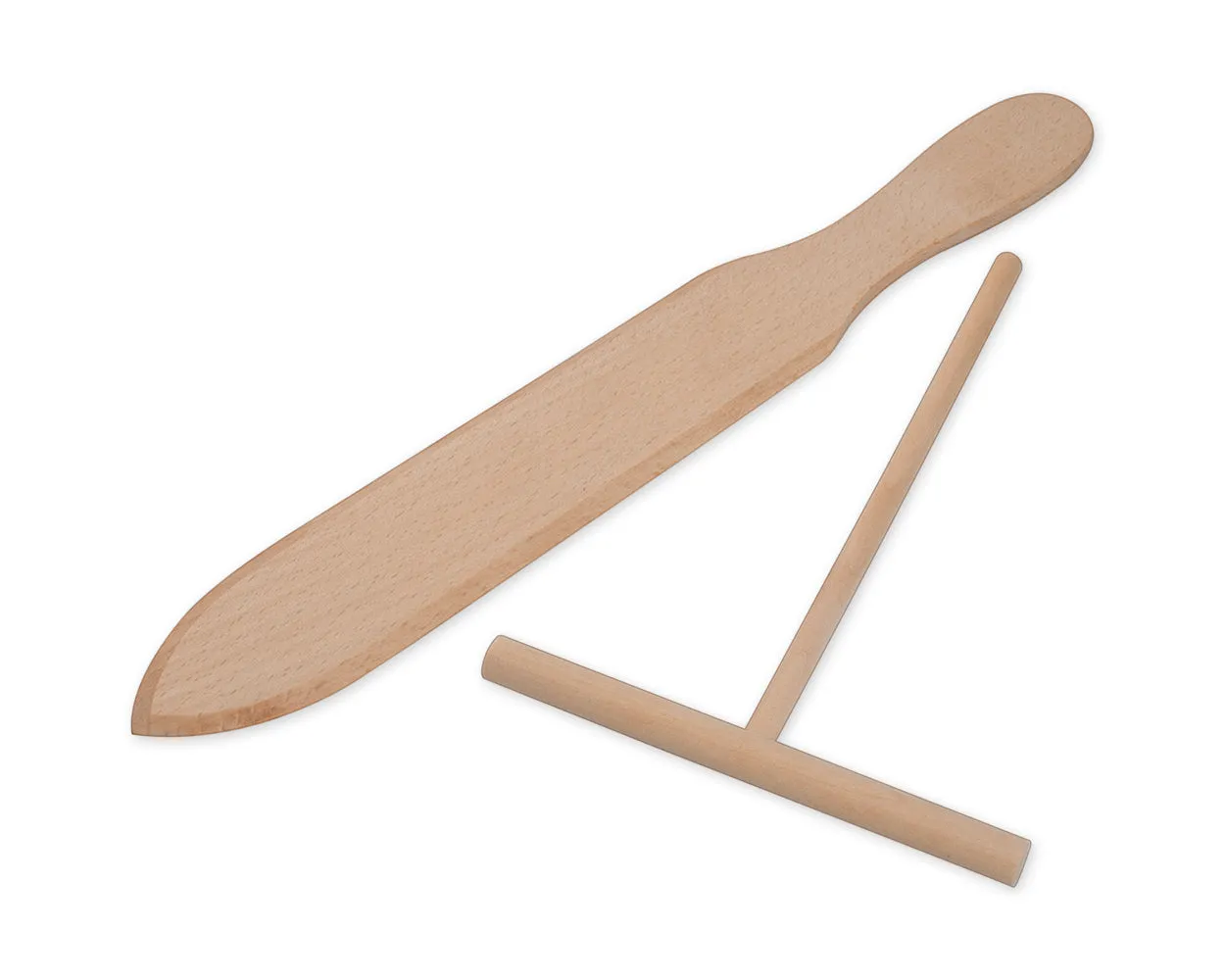 Crepe Spreader 2 Pieces Wooden T-Shaped Tool for Crepes or Pancake