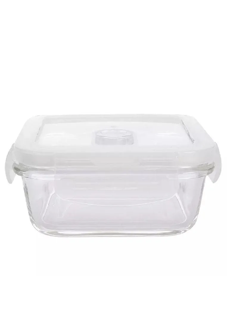 Dia Glass Square Food Keeper 340ml - White