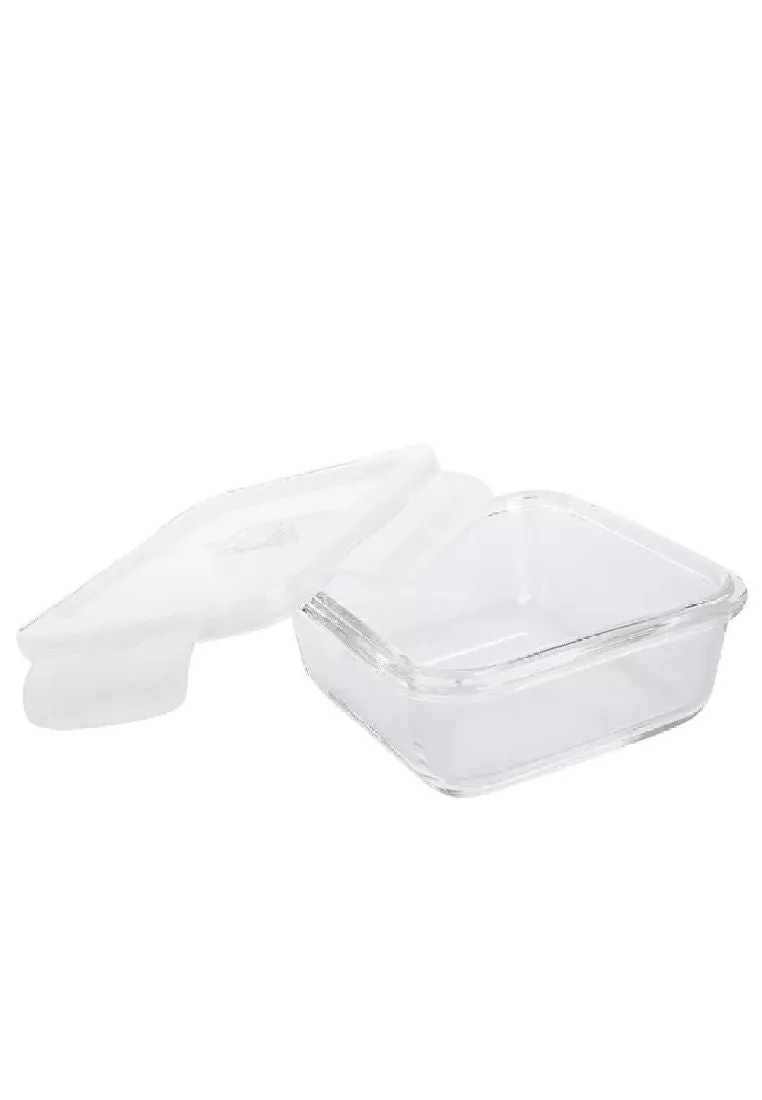 Dia Glass Square Food Keeper 340ml - White