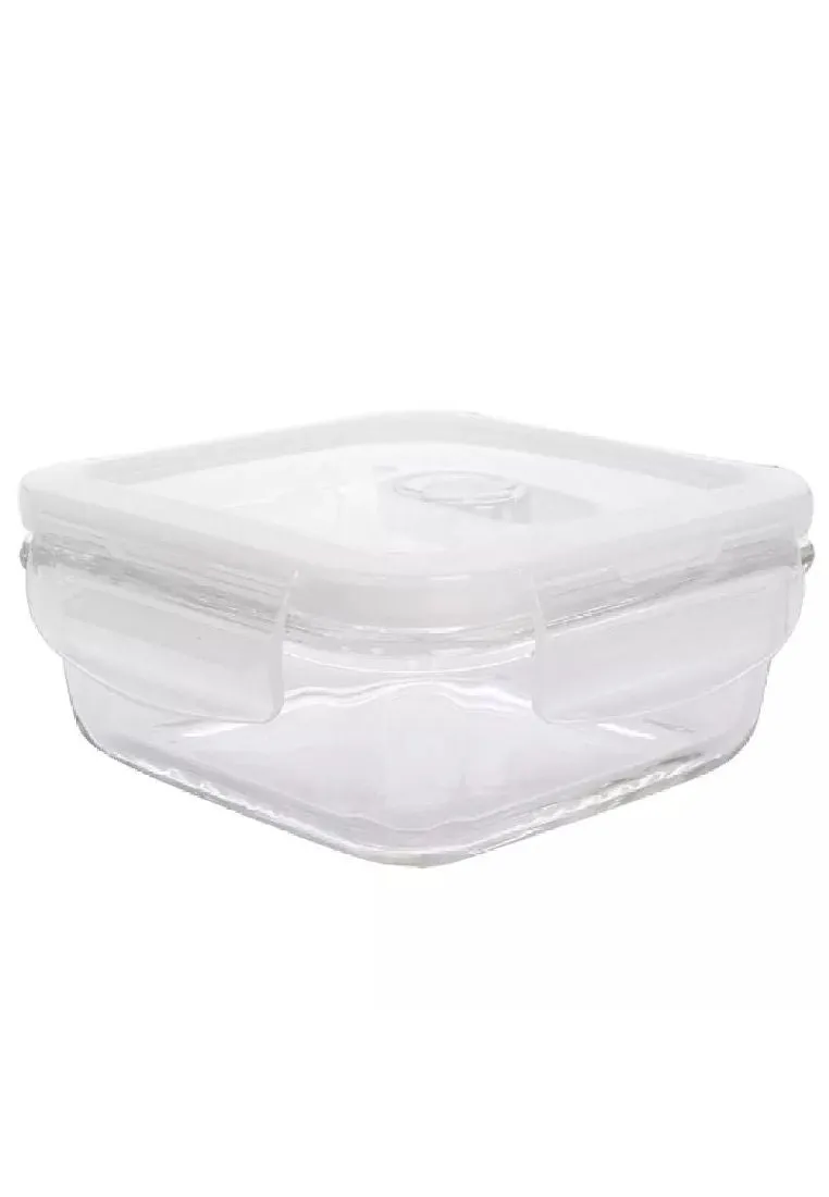 Dia Glass Square Food Keeper 340ml - White