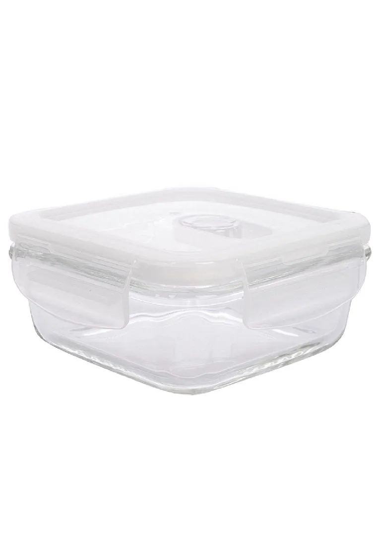 Dia Glass Square Food Keeper 340ml - White