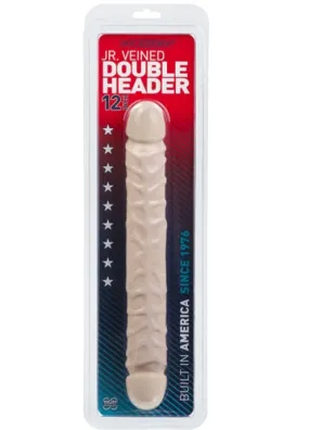 Double Fun Dildo: 12-Inch Veiny, Latex-Free Delight for Playtime