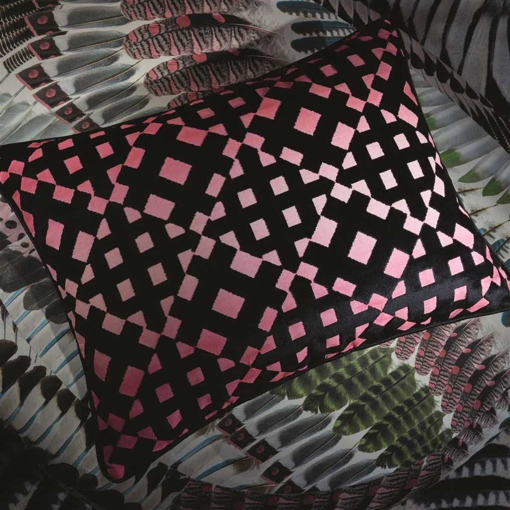 Double-sided pillow SOFT L'AVEU MAGENTA cotton satin