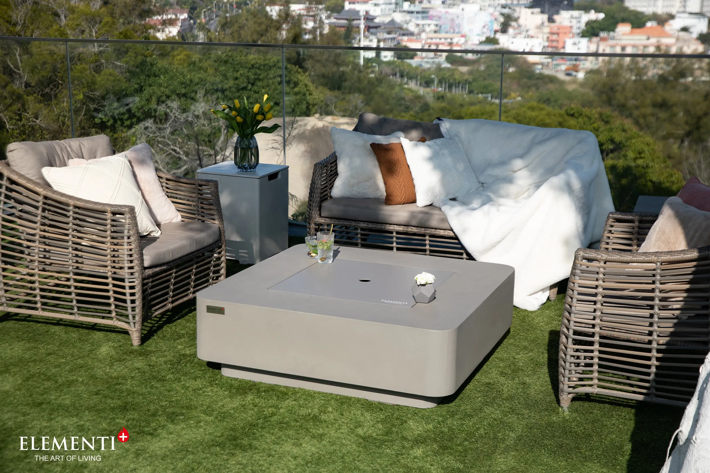 Elementi Plus OFG419LG Lucerne Concrete Outdoor Fire Table