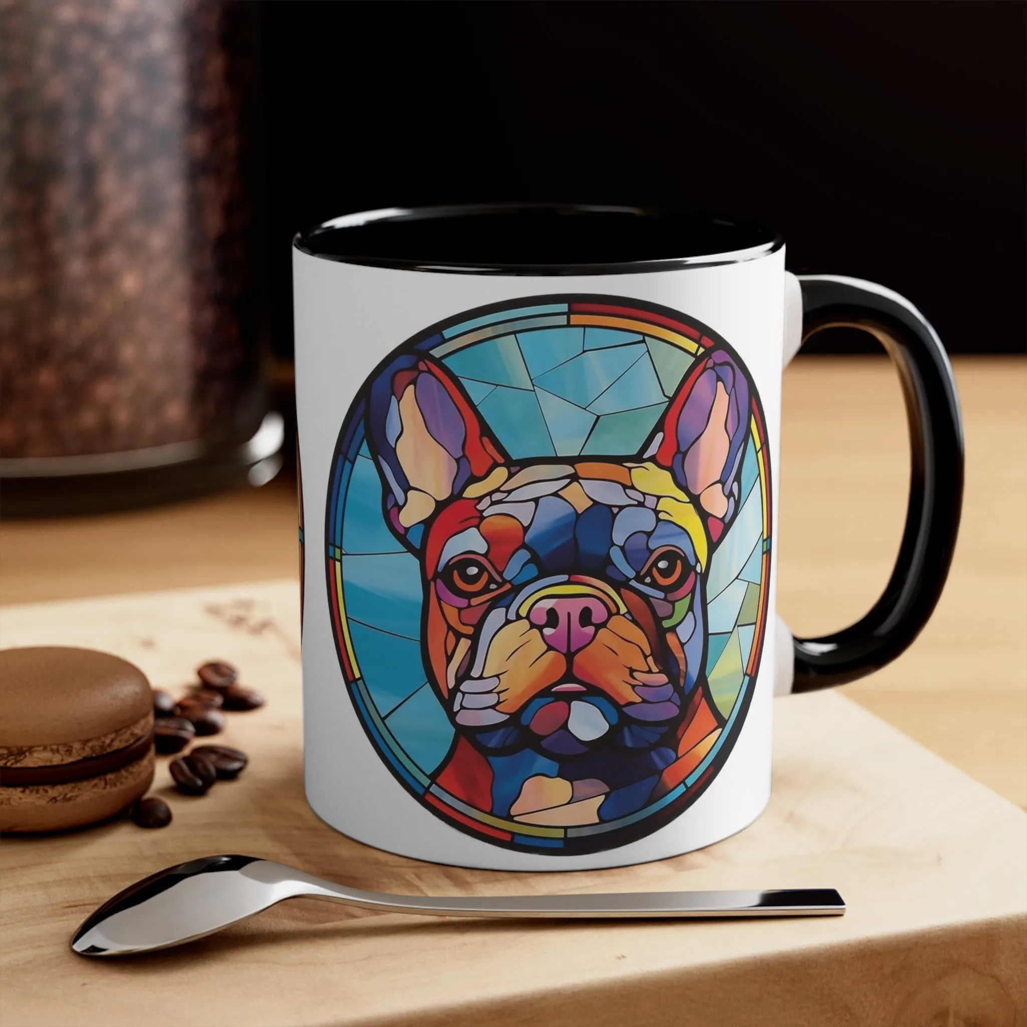 FRENCH BULLDOG MUG - Dog Breeds Mugs - Red, Pink, Blue, Navy and Black Accents - MUGSCITY - Free Shipping