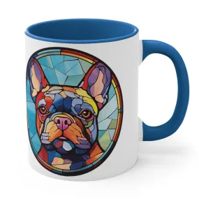 FRENCH BULLDOG MUG - Dog Breeds Mugs - Red, Pink, Blue, Navy and Black Accents - MUGSCITY - Free Shipping