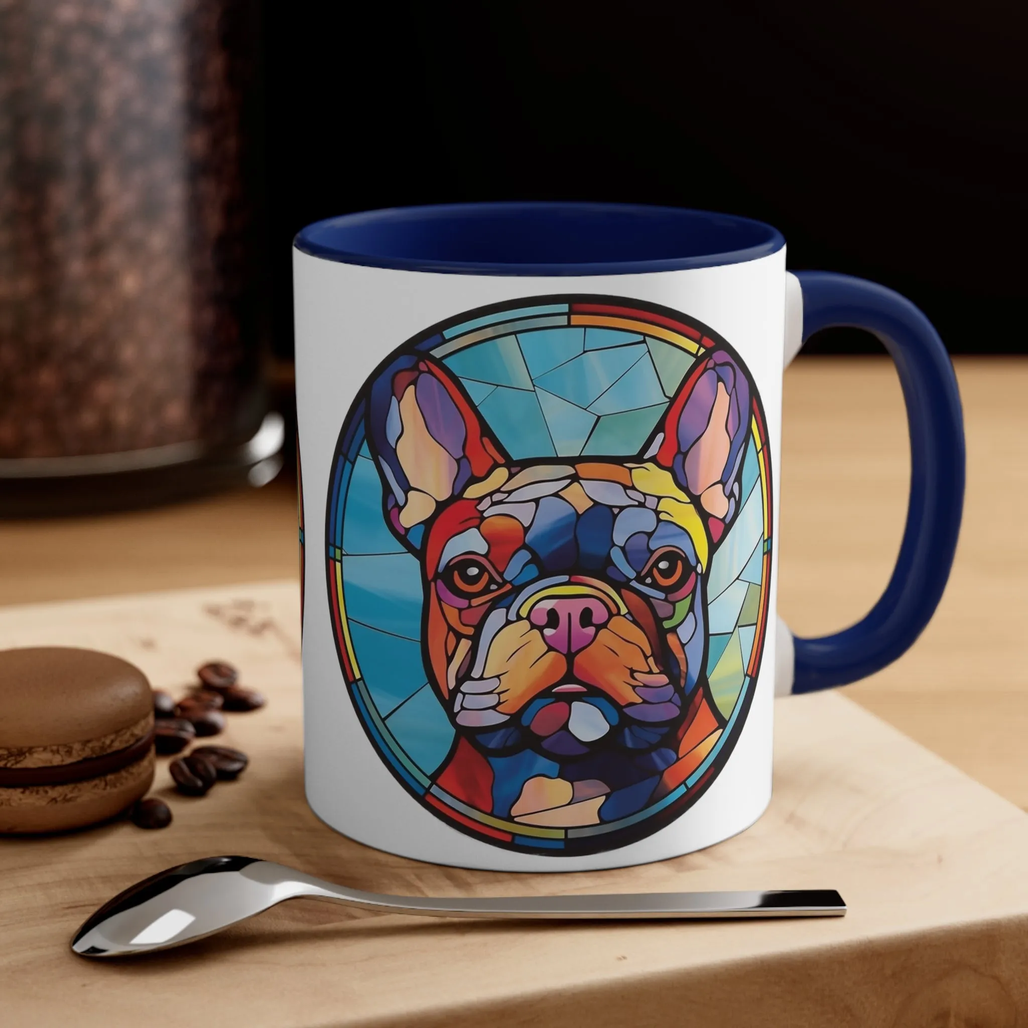 FRENCH BULLDOG MUG - Dog Breeds Mugs - Red, Pink, Blue, Navy and Black Accents - MUGSCITY - Free Shipping