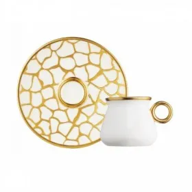 GLAZZE LARISA 12-PIECE COFFEE SET - WHITE & GOLD