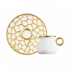 GLAZZE LARISA 12-PIECE COFFEE SET - WHITE & GOLD