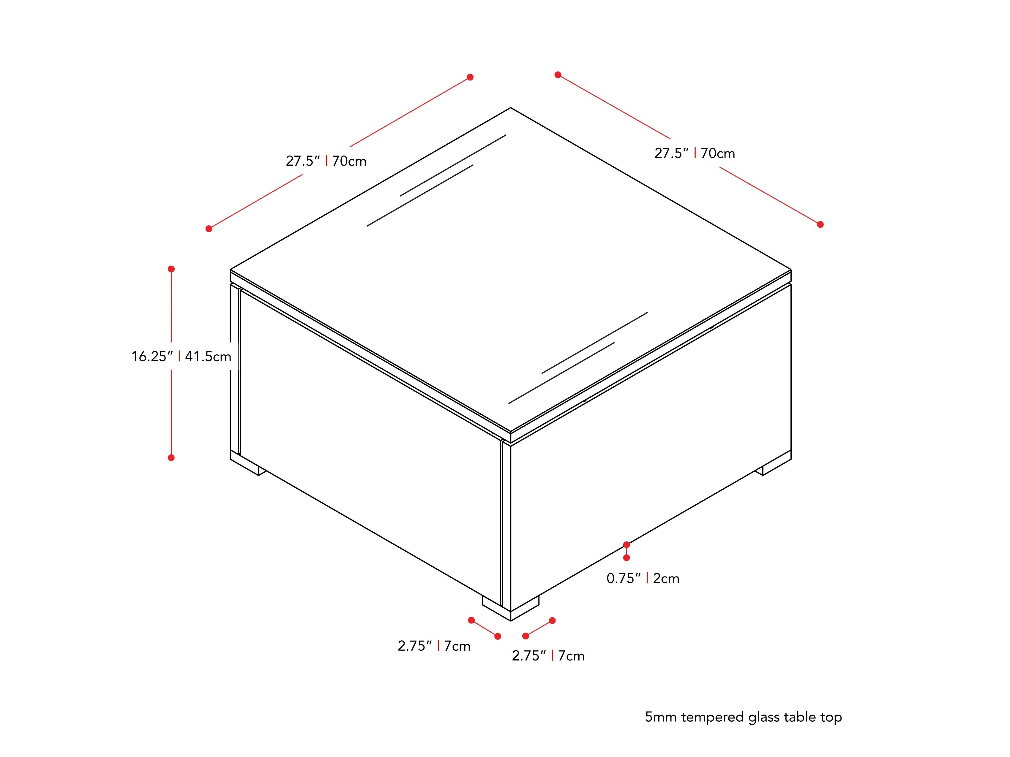 Grey Square Outdoor Coffee Table