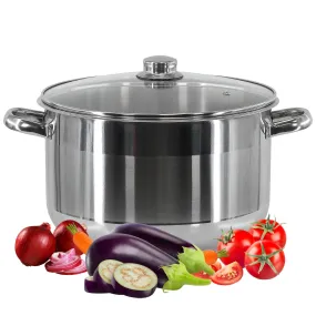 Induction Stockpot With Glass Lid - 17.5 ltr