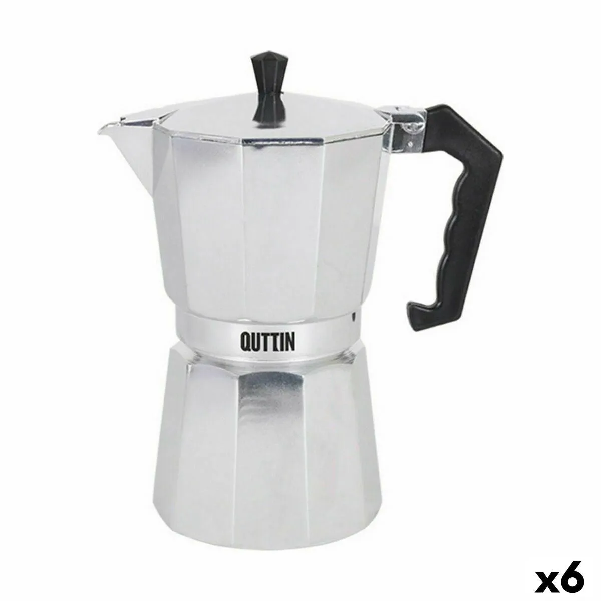 Italian Coffee Pot Quttin 6 Cups Aluminium (6 Units)