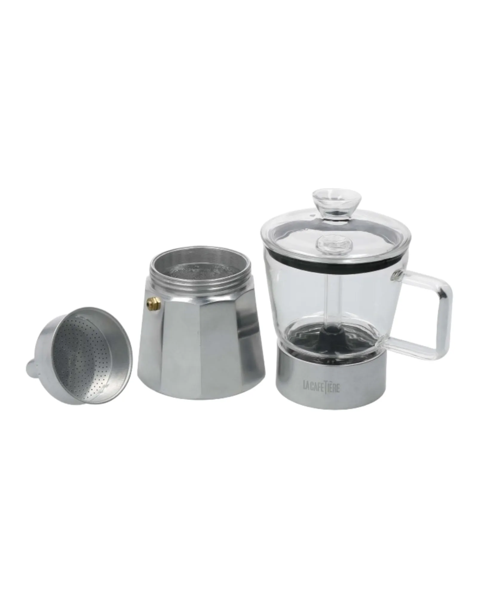 La Cafetière Verona Glass Stove Top Espresso Maker - Stainless Steel