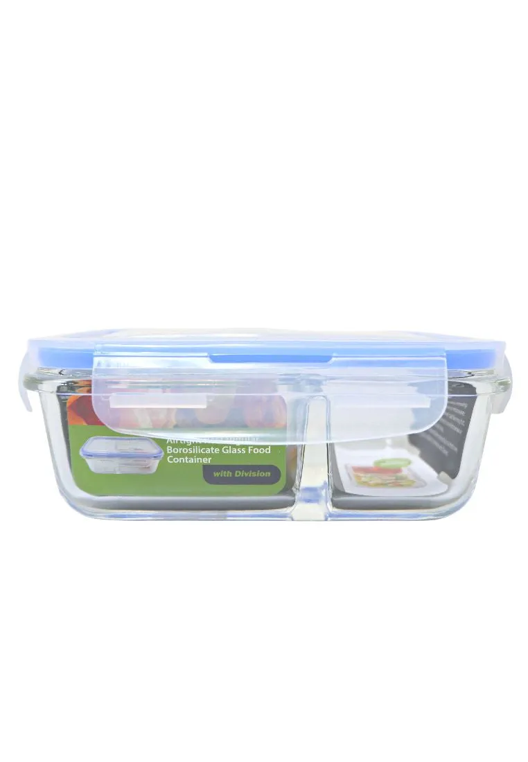 Masflex Rectangular Glass Food Container 450ml With Division