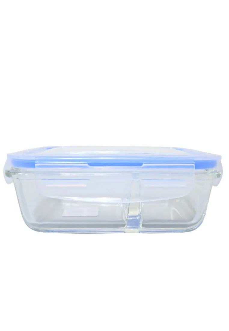 Masflex Rectangular Glass Food Container 450ml With Division