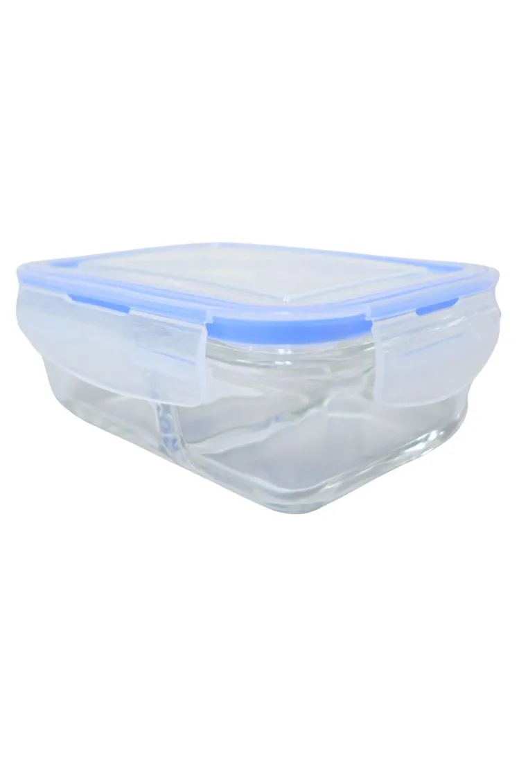 Masflex Rectangular Glass Food Container 450ml With Division