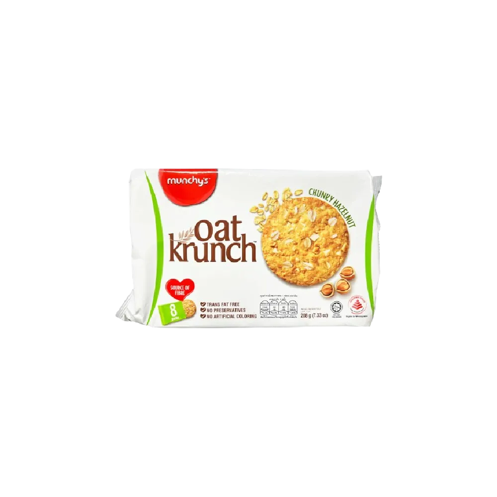 MUNCHY'S Oat Krunch Chunky Biscuit - Hazelnut Flavour (26g*8) 208g