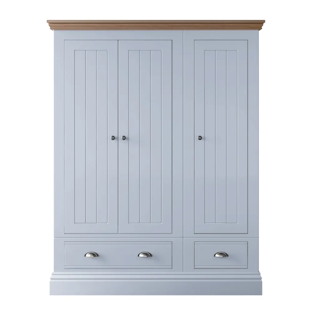 New England 3 Door 2 Drawer Hanging Wardrobe