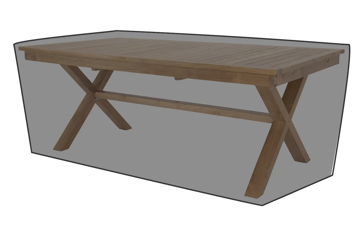 Newport 79"/102.5" Teak Outdoor Expansion Dining Table WeatherMAX Outdoor Weather Cover