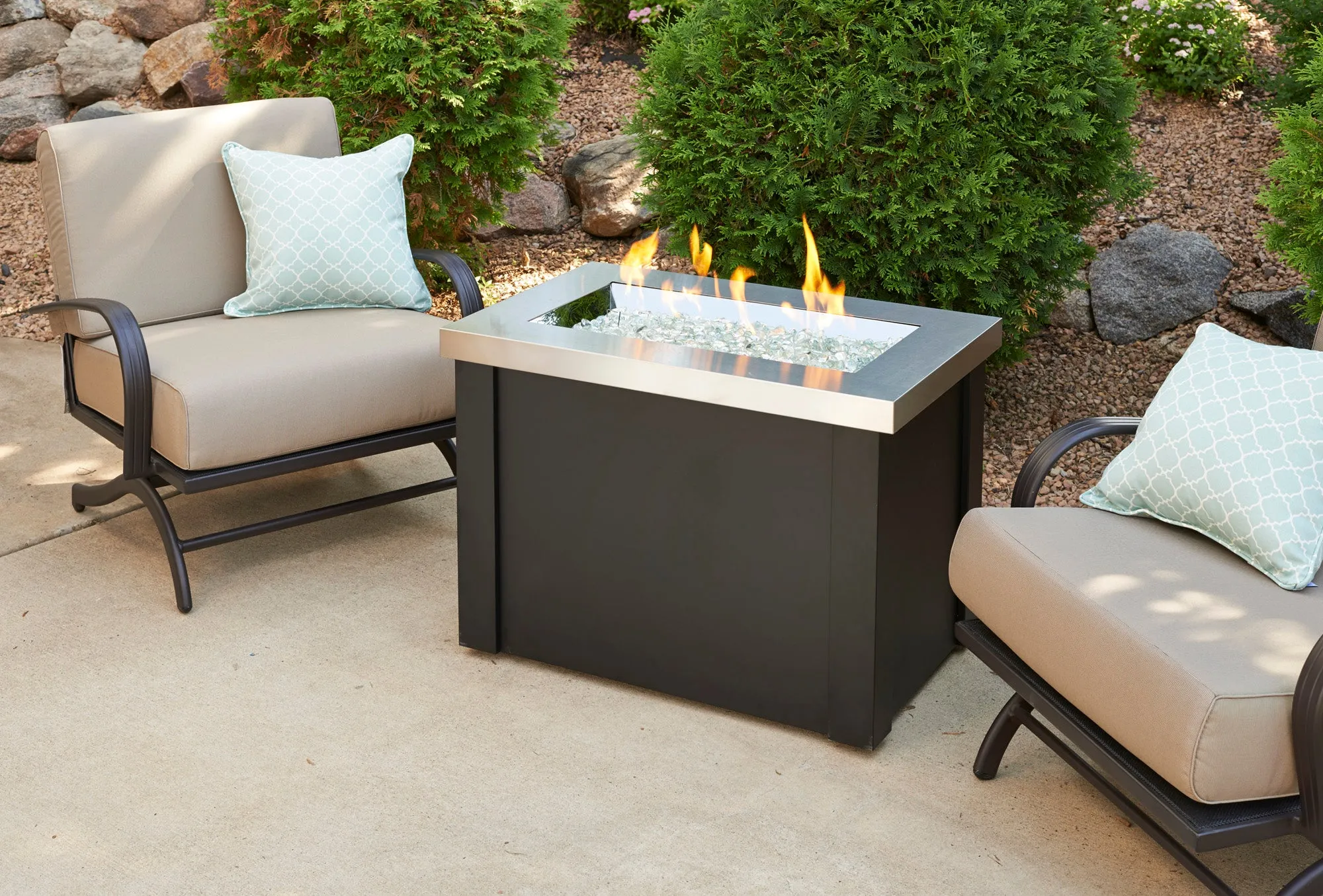 Outdoor Greatroom PROV-1224 Providence Stainless Steel Gas Fire Pit Table