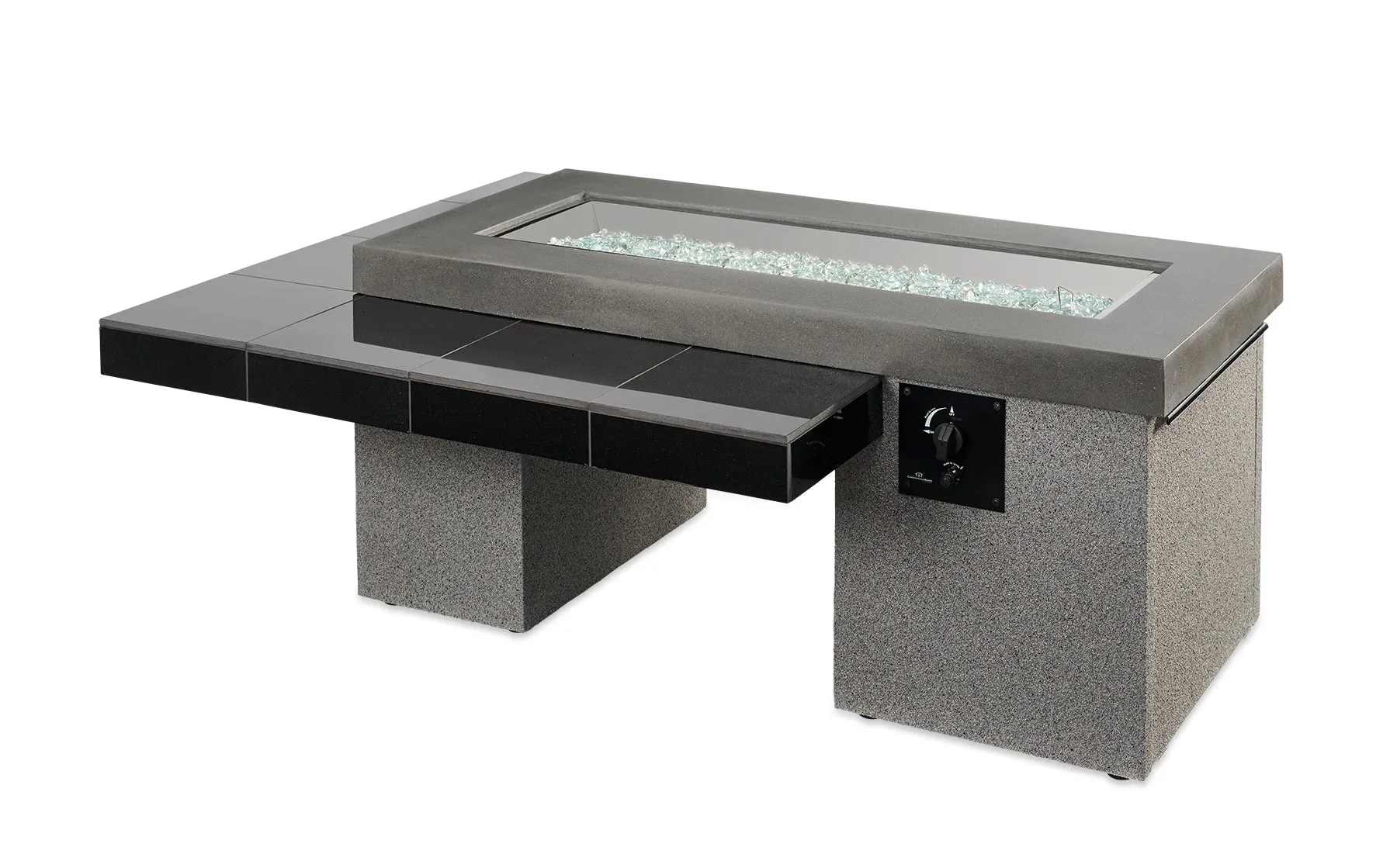 Outdoor Greatroom UPT-1242 Black Uptown Linear Gas Fire Pit Table