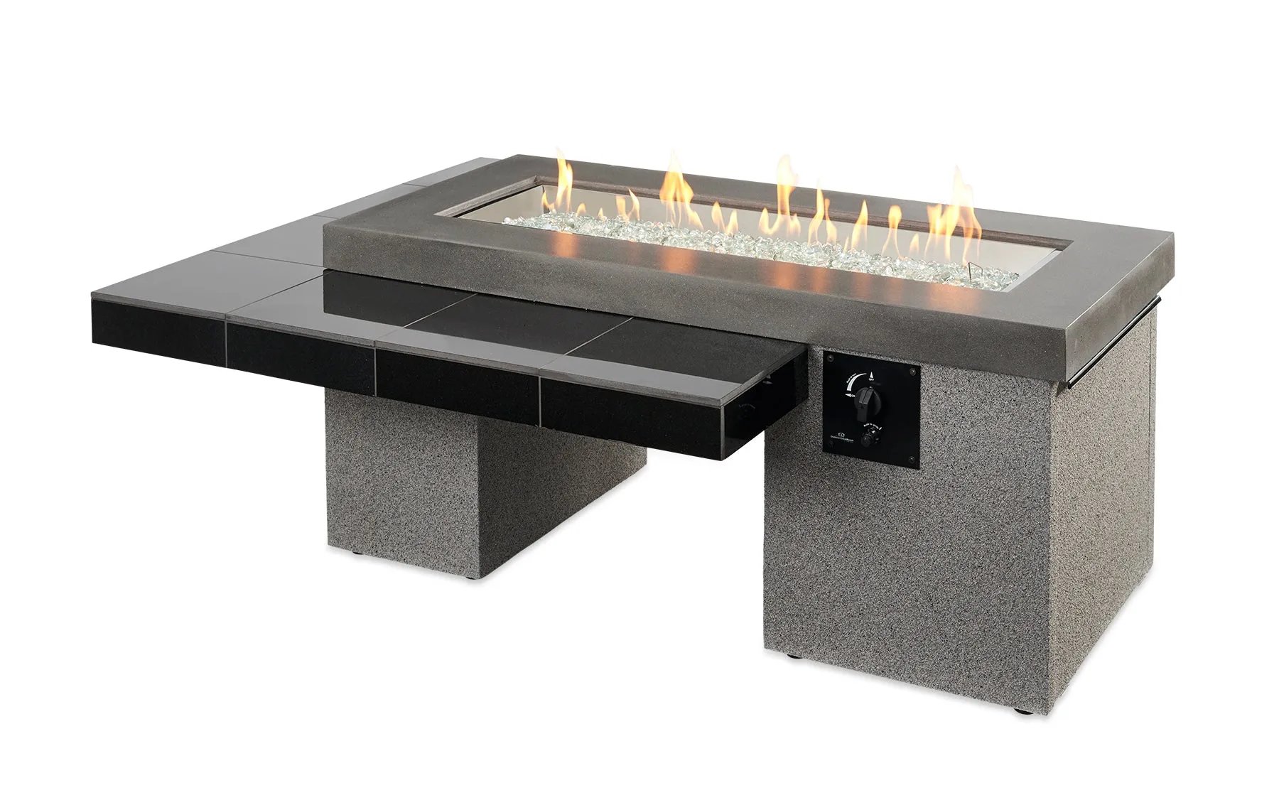 Outdoor Greatroom UPT-1242 Black Uptown Linear Gas Fire Pit Table