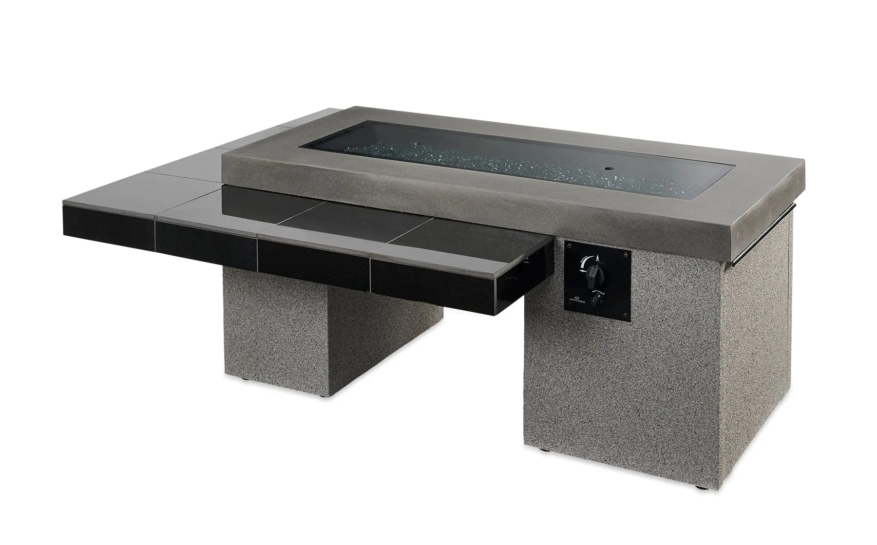 Outdoor Greatroom UPT-1242 Black Uptown Linear Gas Fire Pit Table