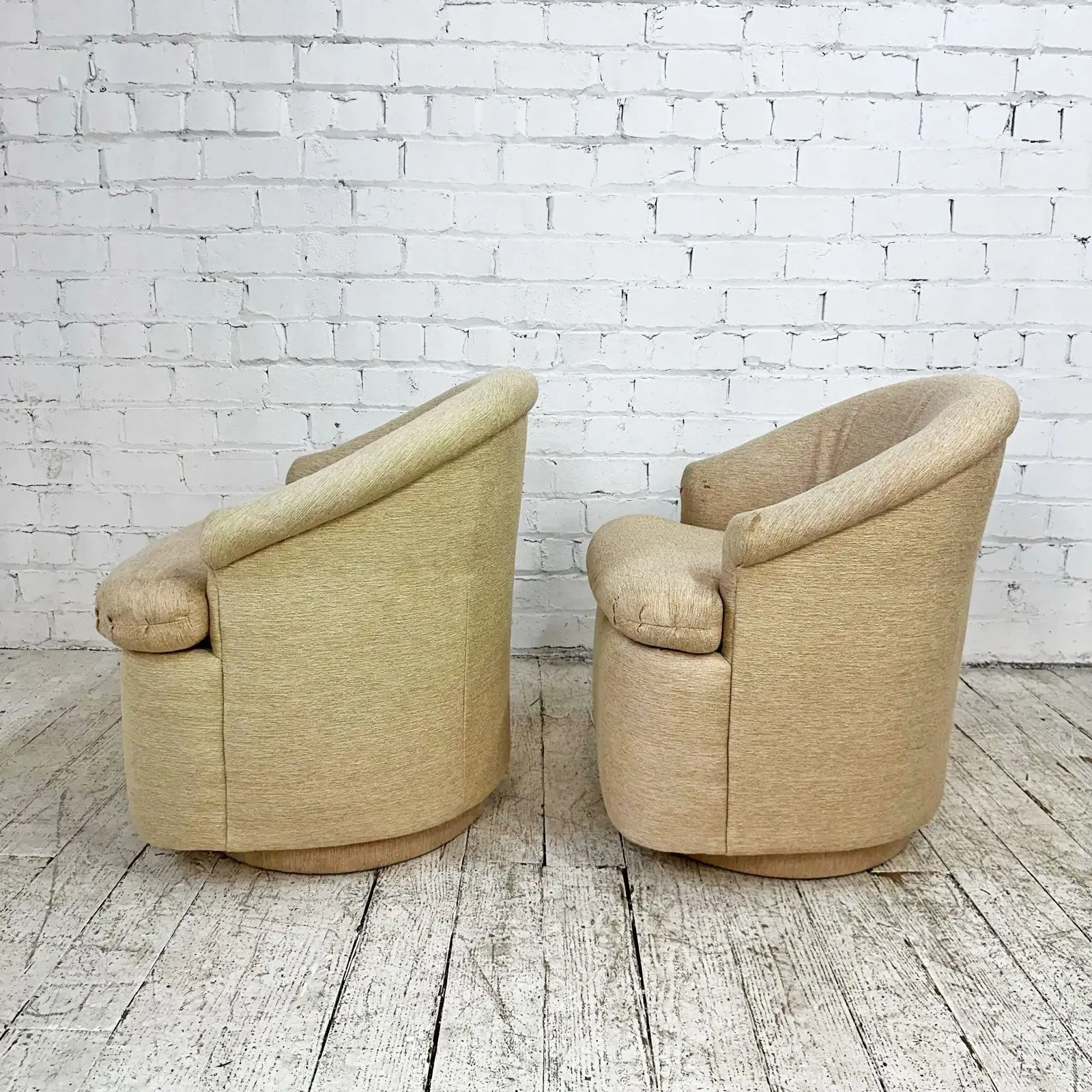 Pair of Petite Swivel Tub Chairs