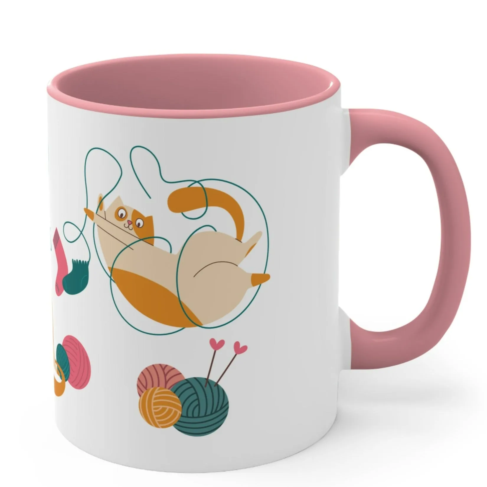 PLAYING CATS MUG - Pink Accent - MUGSCITY - Free Shipping