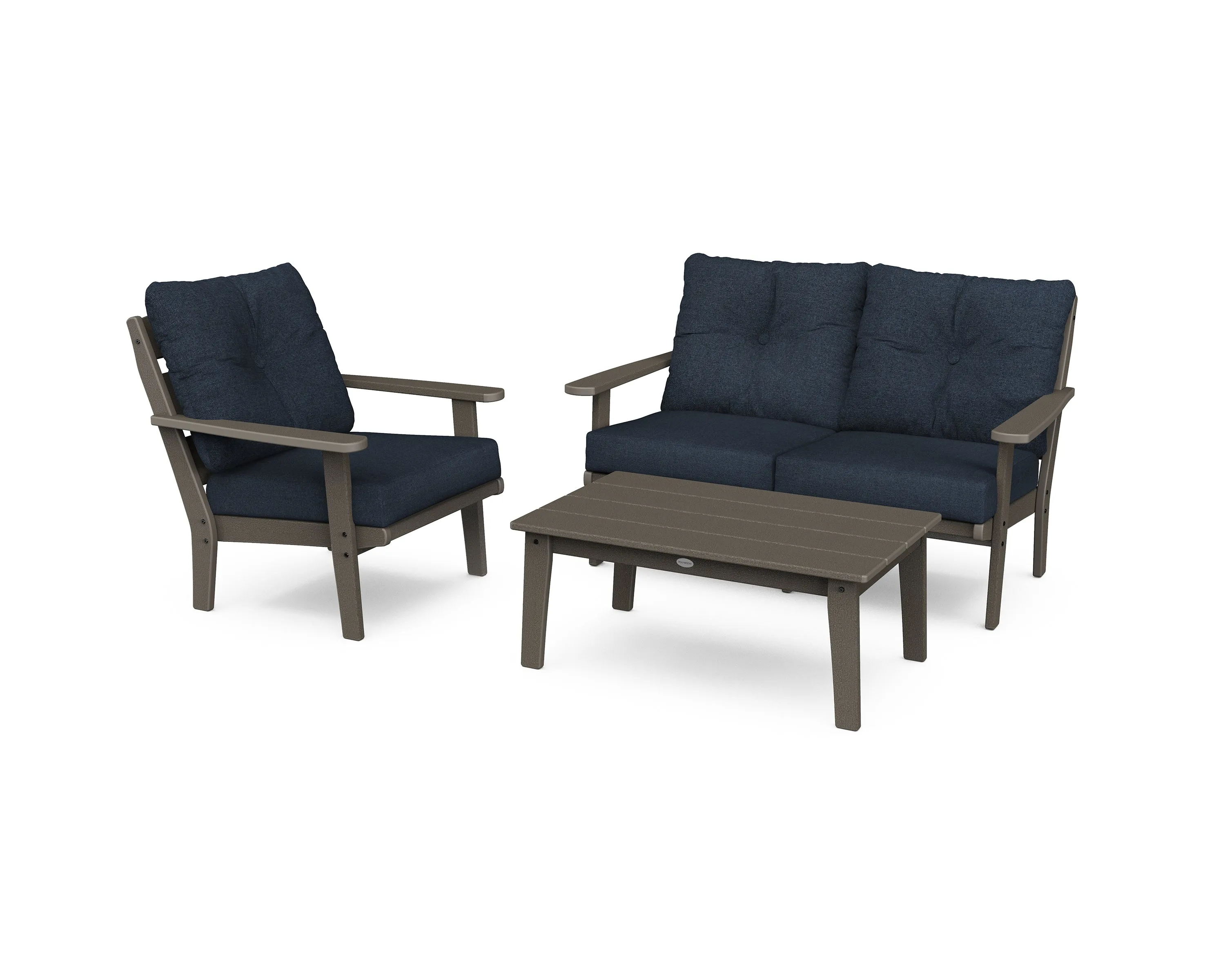 POLYWOOD® Lakeside 3-Piece Deep Seating Set in Vintage