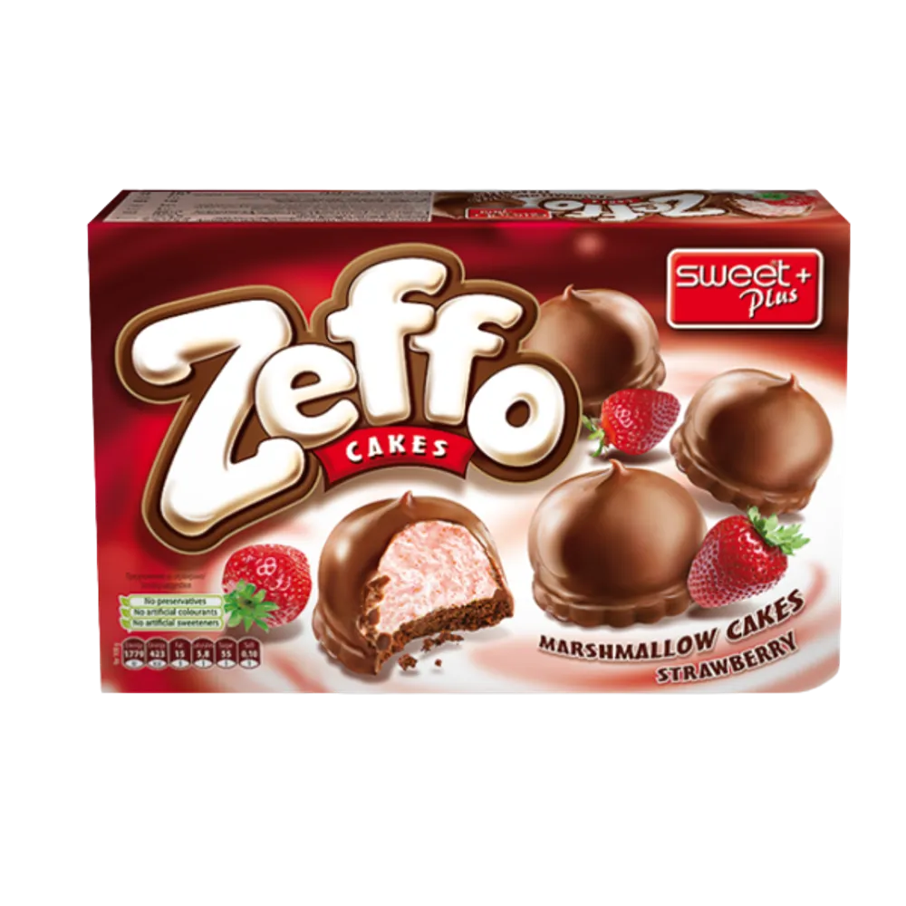 SWEET PLUS Zeffo Marshmallow Cakes with Strawberry 150g